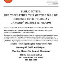 Recessed Oasis Public Forum until January 16,2025