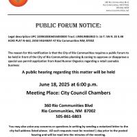 Public Forum Notice