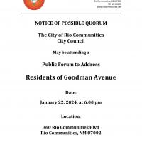 Notice of Quorum January 22