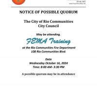 FEMA Training Possible Quorum 