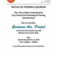 Possible Quorum March 12, 2025 Goodman Ave. Project 