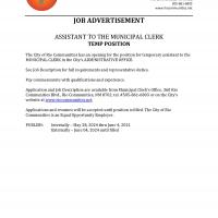 Temporary assistant to the MUNICIPAL CLERK