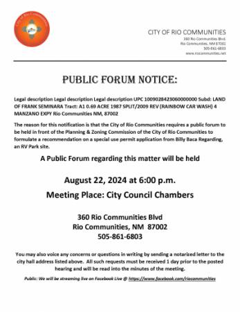 Public Forum September 26, 2024