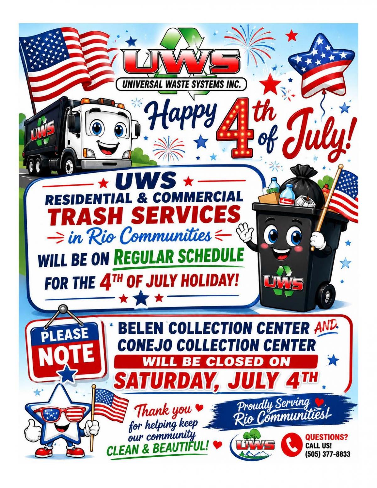 Independence Day Trash Schedule 2026